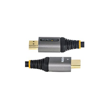 StarTech.com 20in (0.5m) Premium Certified HDMI 2.0 Cable with Ethernet, High-Speed Ultra HD 4K 60Hz HDMI Cable HDR10, ARC, HDMI Cord For Ultra HD Monitors, TVs, Displays, w /  TPE Jacket - Durable HDMI Video Cable (HDMMV50CM) - Premium High Speed - HDMI cable with Ethernet - HDMI male to HDMI male - 50 cm - shielded - grey, black - passive, 4K60Hz (3840 x 2160) support - 2