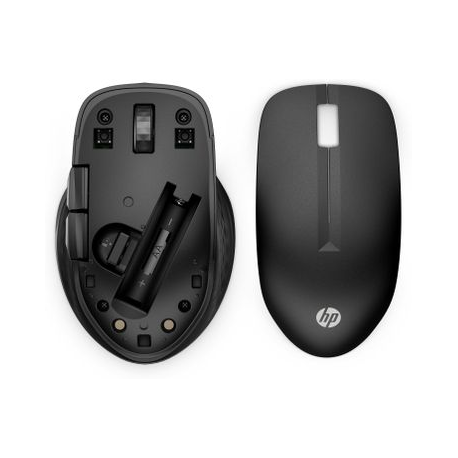 HP 430 - Mouse - multi-device - ergonomic - right and left-handed - 5 buttons - wireless - 2.4 GHz, Bluetooth 5.0 - USB wireless receiver - jet black - 5