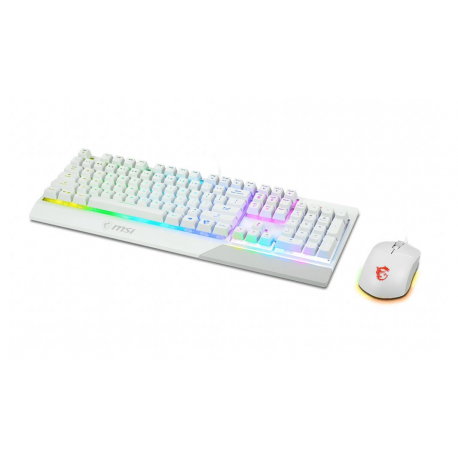 MSI Vigor GK30 combo - Keyboard and mouse set - backlit - USB - white - 0