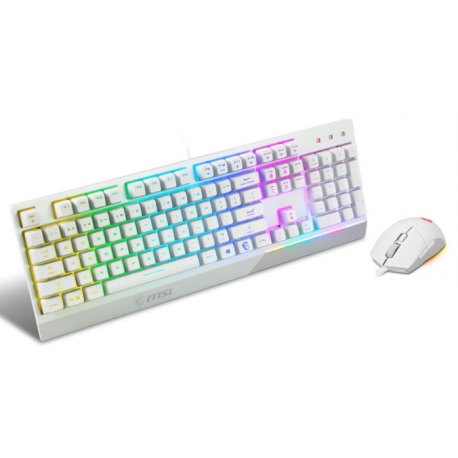 MSI Vigor GK30 combo - Keyboard and mouse set - backlit - USB - white - 1