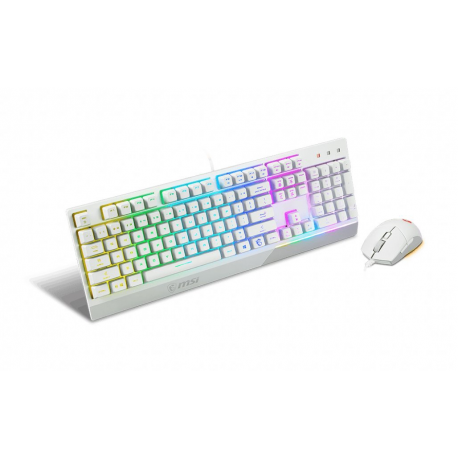 MSI Vigor GK30 combo - Keyboard and mouse set - backlit - USB - white - 2