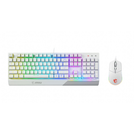 MSI Vigor GK30 combo - Keyboard and mouse set - backlit - USB - white - 3