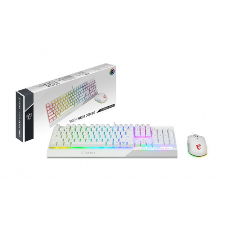 MSI Vigor GK30 combo - Keyboard and mouse set - backlit - USB - white - 4