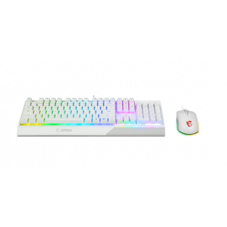 MSI Vigor GK30 combo - Keyboard and mouse set - backlit - USB - white - 5