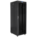 Lanberg - Rack cabinet - with 4 cooling fans, display - black, RAL 9004 - 37U - 19"