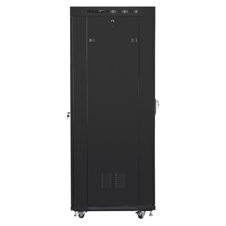 Lanberg - Rack cabinet - with 4 cooling fans, display - black, RAL 9004 - 37U - 19" - 2