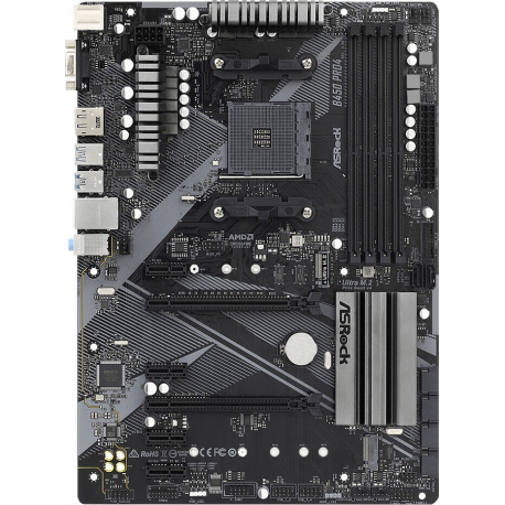 ASRock B450 Pro4 R2.0 - Motherboard - ATX - Socket AM4 - AMD B450 Chipset - USB-C Gen2, USB 3.2 Gen 1, USB 3.2 Gen 2 - Gigabit LAN - onboard graphics (CPU required) - HD Audio (8-channel) - 0