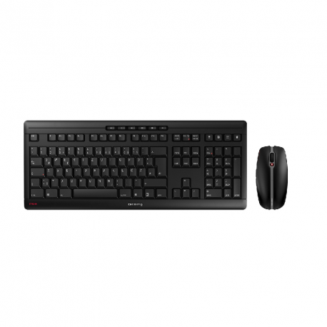 CHERRY STREAM DESKTOP - Keyboard and mouse set - wireless - 2.4 GHz - Pan Nordic - key switch: CHERRY SX - black - 9