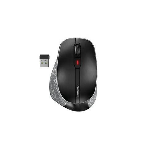 CHERRY MW 8C ERGO - Mouse - ergonomic - optical - 6 buttons - wireless - 2.4 GHz, Bluetooth 4.0 - USB wireless receiver - black - 0