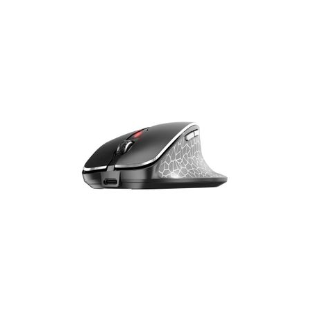 CHERRY MW 8C ERGO - Mouse - ergonomic - optical - 6 buttons - wireless - 2.4 GHz, Bluetooth 4.0 - USB wireless receiver - black - 1