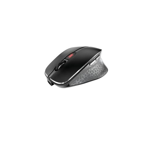 CHERRY MW 8C ERGO - Mouse - ergonomic - optical - 6 buttons - wireless - 2.4 GHz, Bluetooth 4.0 - USB wireless receiver - black - 2