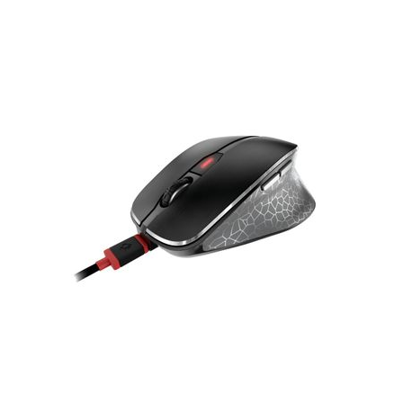 CHERRY MW 8C ERGO - Mouse - ergonomic - optical - 6 buttons - wireless - 2.4 GHz, Bluetooth 4.0 - USB wireless receiver - black - 3
