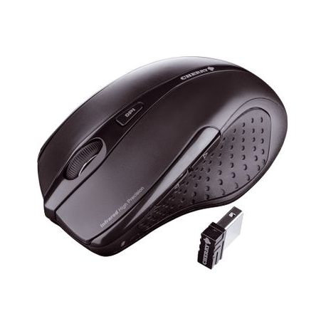 CHERRY MW 3000 - Mouse - right-handed - infrared - 5 buttons - wireless - 2.4 GHz - USB wireless receiver - black - 0