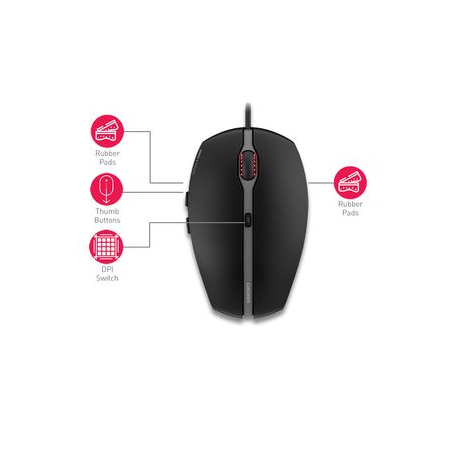 CHERRY GENTIX 4K - Mouse - right and left-handed - optical - 6 buttons - wired - USB - black - 4