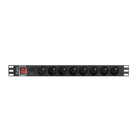 Lanberg - Power distribution unit (rack-mountable) - AC 220-250 V - 4000 Watt - 1-phase - input: DIN 49441 - output connectors: 8 (NF C61-314) - 1U - 19" - 2 m cord - France - black - 0