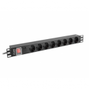 Lanberg - Power distribution unit (rack-mountable) - AC 220-250 V - 4000 Watt - 1-phase - input: DIN 49441 - output connectors: 8 (DIN VDE 0620-1) - 1U - 19" - 2 m cord - black