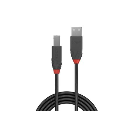 Lindy Anthra Line - USB cable - USB (M) to USB Type B (M) - USB 2.0 - 3 m - round - black - 1