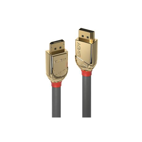 Lindy Gold - DisplayPort cable - DisplayPort (M) to DisplayPort (M) - DisplayPort 1.4 - 2 m - round, solid, 4K support - grey - 0