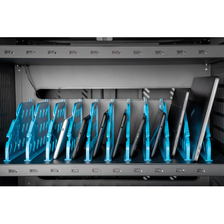 DIGITUS DN-45002 - Cart (charge only) - for 30 tablets  /  notebooks - lockable - steel - black, RAL 9005 - screen size: up to 15.6" - output: 5 V - 7