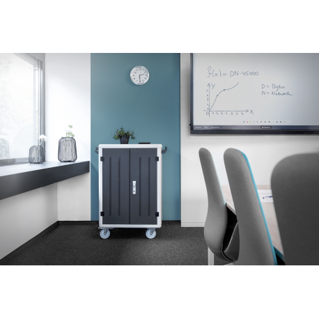 DIGITUS DN-45002 - Cart (charge only) - for 30 tablets  /  notebooks - lockable - steel - black, RAL 9005 - screen size: up to 15.6" - output: 5 V - 9