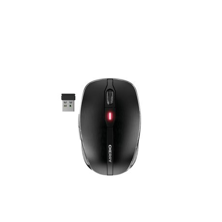 CHERRY MW 8C ADVANCED - Mouse - ergonomic - optical - 6 buttons - wireless - 2.4 GHz, Bluetooth 4.0 - USB wireless receiver - black - 0