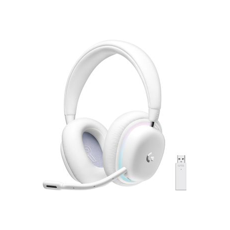 Logitech G G735 - Headset - full size - Bluetooth  /  LIGHTSPEED - wireless - 3.5 mm jack - white mist - 0