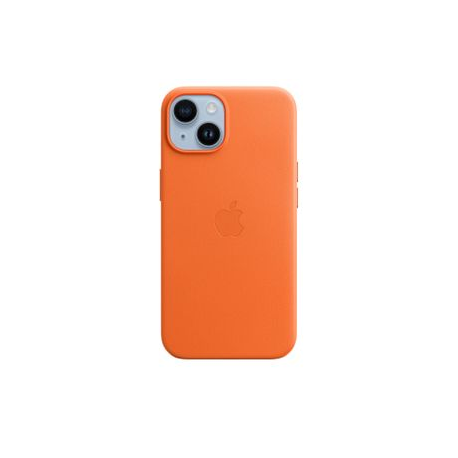 Apple - Back cover for mobile phone - with MagSafe - leather - orange - for iPhone 14 - 0