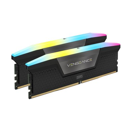 CORSAIR Vengeance RGB - DDR5 - kit - 32 GB: 2 x 16 GB - DIMM 288-pin - 6200 MHz / PC5-49600 - CL36 - 1.3 V - unbuffered - non-ECC - black - 0