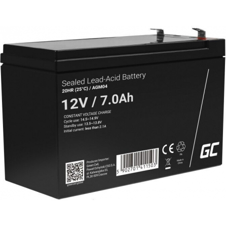 Green Cell - UPS battery - 1 x Sealed Lead Acid (SLA) 7 Ah - black - 0