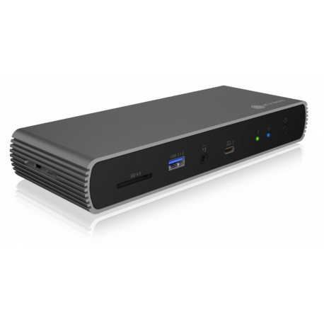 ICY BOX IB-DK8801-TB4 - Docking station - USB-C  /  Thunderbolt 4 - HDMI, DP - 1GbE - 135 Watt - 0