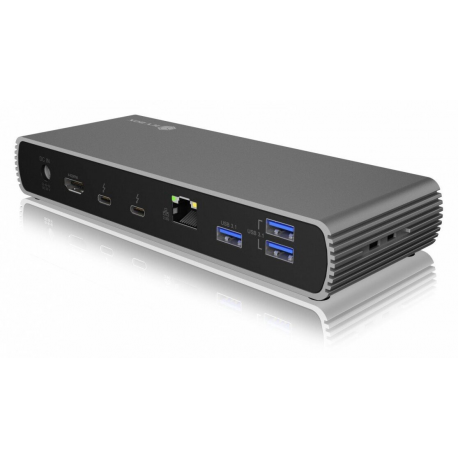 ICY BOX IB-DK8801-TB4 - Docking station - USB-C  /  Thunderbolt 4 - HDMI, DP - 1GbE - 135 Watt - 1