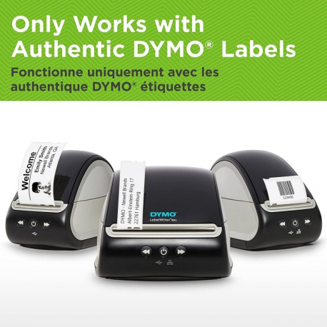 DYMO LabelWriter 550 Turbo - Label printer - direct thermal - Roll (6.2 cm) - 300 dpi - up to 90 labels/min - USB 2.0, LAN - 3