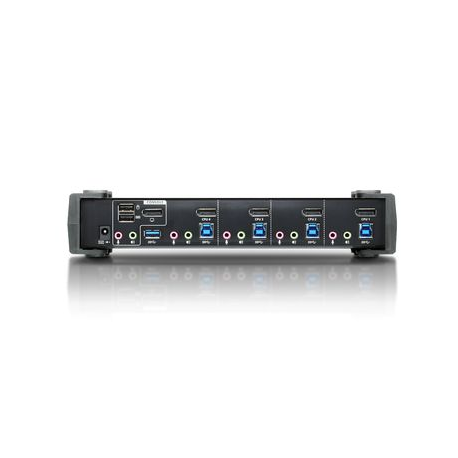 ATEN CS1924 KVMP Switch - KVM / audio / USB switch - 4 x KVM / audio / USB - 1 local user - desktop - 3
