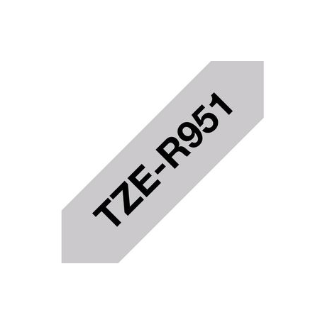 Brother TZe-R951 - Satin - black on silver - Roll (2.4 cm x 4 m) 1 cassette(s) ribbon tape - for Brother PT-D600; P-Touch PT-D800, P900, P950; P-Touch Cube Plus PT-P710 - 0