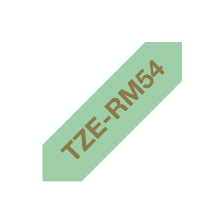 Brother TZe-RM34 - Satin - gold on mint green - Roll (1.2 cm x 4 m) 1 cassette(s) ribbon tape - for P-Touch Embellish - 0