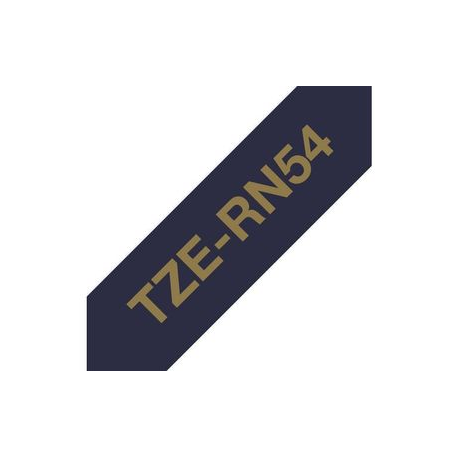 Brother TZe-Rn54 - Satin - gold on navy blue - Roll (2.4 cm x 4 m) 1 cassette(s) ribbon tape - for Brother PT-D600; P-Touch PT-3600, D600, D800, E550, P750, P900, P950; P-Touch EDGE PT-P750 - 0