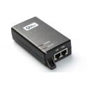 MicroConnect - PoE injector - AC 100-240 V - 60 Watt - output connectors: 1 - black