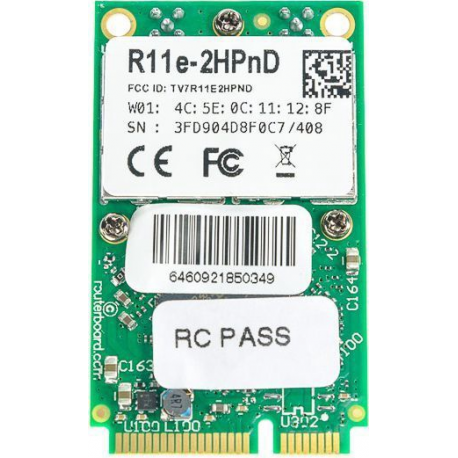 MikroTik RouterBOARD R11e-2HPnD - Network adapter - PCIe Mini Card - 802.11b/g/n - 4