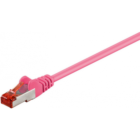 MicroConnect - Network cable - RJ-45 (M) to RJ-45 (M) - 2 m - 6 mm - SFTP - CAT 6 - halogen-free, round, stranded - pink - 0