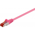 MicroConnect - Network cable - RJ-45 (M) to RJ-45 (M) - 2 m - 6 mm - SFTP - CAT 6 - halogen-free, round, stranded - pink