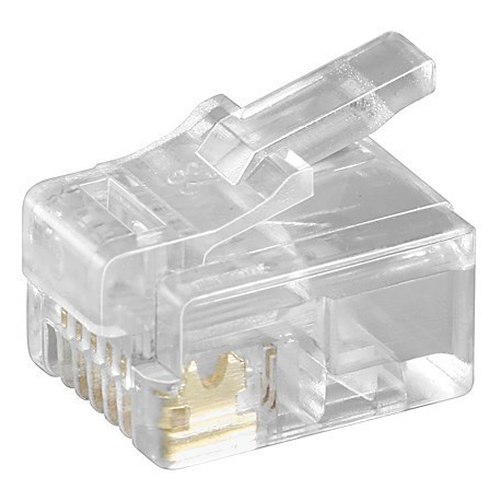 MicroConnect - Phone connector - RJ-12 (M) - unshielded - transparent (pack of 10) - 0