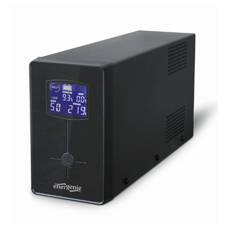 EnerGenie EG-UPS-035 - UPS - LCD display - AC 220 V - 1200 Watt - 2000 VA - 9 Ah - USB, RJ-45 - output connectors: 5 - black - 0