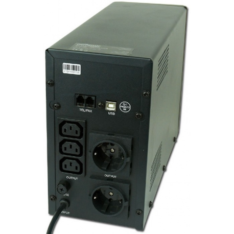 EnerGenie EG-UPS-035 - UPS - LCD display - AC 220 V - 1200 Watt - 2000 VA - 9 Ah - USB, RJ-45 - output connectors: 5 - black - 1