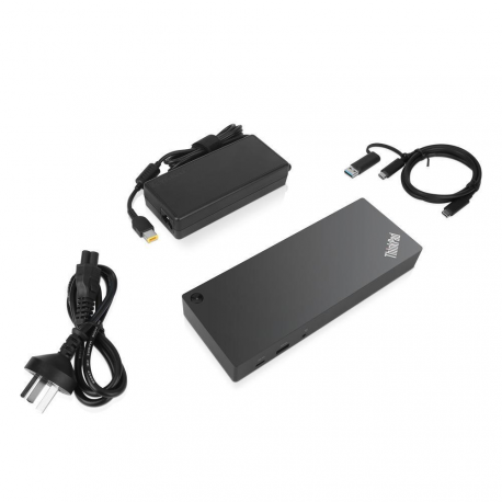 Lenovo ThinkPad Hybrid USB-C with USB-A Dock - Docking station - USB-C - 2 x HDMI, 2 x DP - GigE - 135 Watt - United Kingdom - for Miix 520-12IKB; Tablet 10; ThinkPad E480; E580; L380; L380 Yoga; L470; L480; L580; P51s; P52s; T25; T470; T470p; T470s; T480; T480s; T570; T580; X1 Carbon; X1 Tablet; X1 Yoga; X270; X280; ThinkPad Yoga 370 - 4