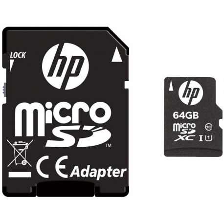 HP mi210 - Flash memory card (microSDXC to SD adapter included) - 64 GB - UHS-I U1  /  Class10 - microSDXC UHS-I - 0