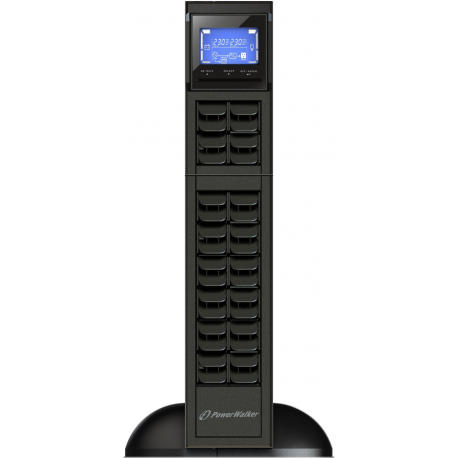 PowerWalker VFI 2000CRM LCD - UPS (rack-mountable / external) - 1600 Watt - 2000 VA - 9 Ah - RS-232, USB - output connectors: 4 - 2U - 19" - black - 6
