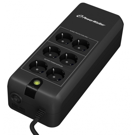 PowerWalker VFD 600 APFC - UPS - AC 220/230/240 V - 300 Watt - 600 VA - 5 Ah - output connectors: 6 - black - 0
