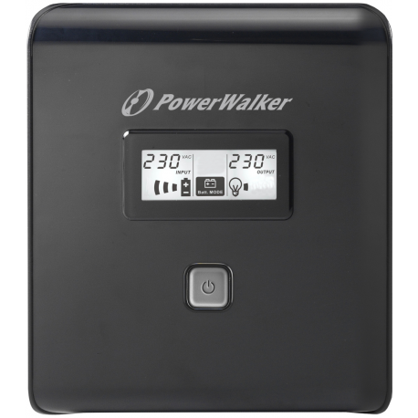 PowerWalker VI 1000 LCD - UPS - AC 220/230/240 V - 600 Watt - 1000 VA - 7 Ah - USB - output connectors: 4 - black - 1