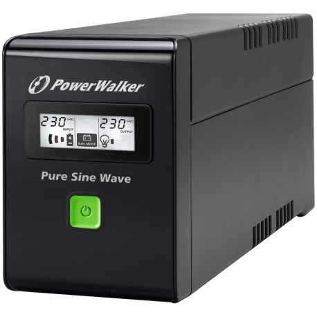 PowerWalker VI 600 SW - UPS - AC 220 / 230 / 240 V - 360 Watt - 600 VA - 7 Ah - USB - output connectors: 3 - black - 0
