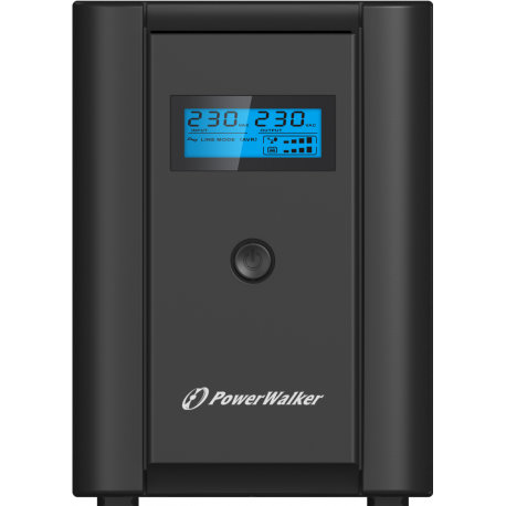 PowerWalker VI 2200 LCD - UPS - AC 230 V - 1200 Watt - 2200 VA - 9 Ah - USB - output connectors: 4 - black - 2